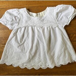 Joie Girls' White Eyelet Blouse Size 7-8